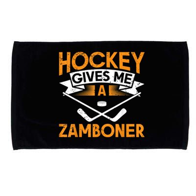 Hockey Gives Me A Zamboner Funny Ice Hockey Microfiber Hand Towel