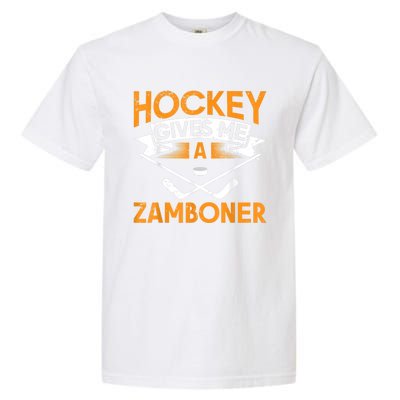 Hockey Gives Me A Zamboner Funny Ice Hockey Garment-Dyed Heavyweight T-Shirt