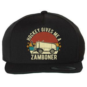 Hockey Gives Me A Zamboner Funny Hockey Fan Meaningful Gift Wool Snapback Cap