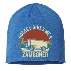 Hockey Gives Me A Zamboner Funny Hockey Fan Meaningful Gift Sustainable Beanie