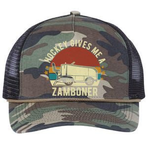 Hockey Gives Me A Zamboner Funny Hockey Fan Meaningful Gift Retro Rope Trucker Hat Cap