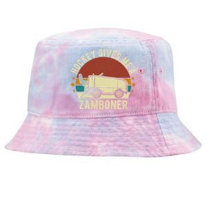 Hockey Gives Me A Zamboner Funny Hockey Fan Meaningful Gift Tie-Dyed Bucket Hat