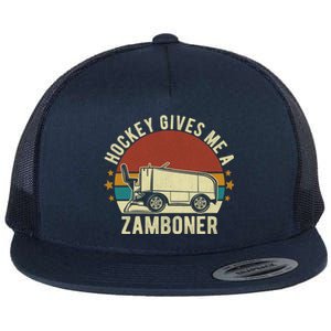 Hockey Gives Me A Zamboner Funny Hockey Fan Meaningful Gift Flat Bill Trucker Hat