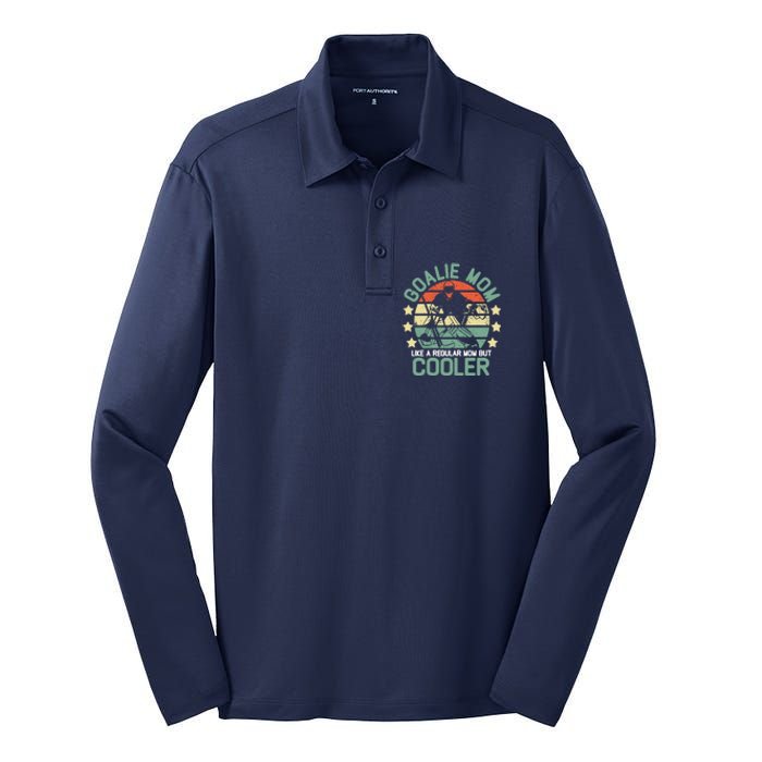 hockey goalie mom shirt Like A Regular mom But Cooler Silk Touch Performance Long Sleeve Polo