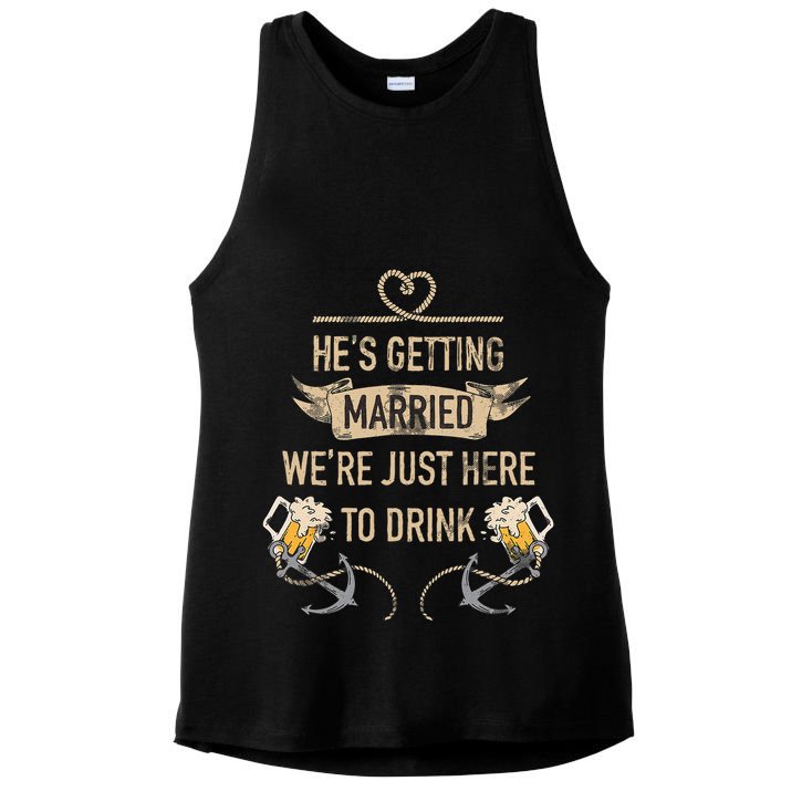 Hes Getting Married Funny Groomsmen Bachelor Party Ladies PosiCharge Tri-Blend Wicking Tank