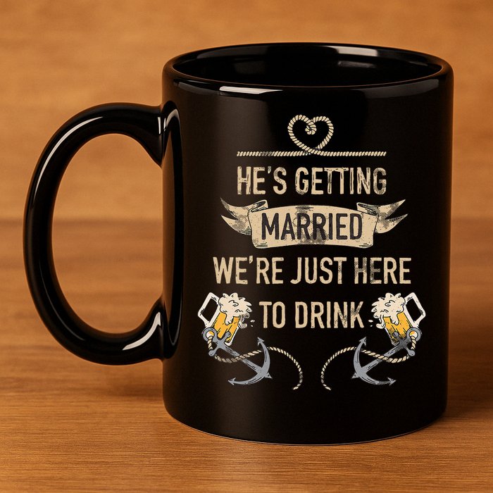 Hes Getting Married Funny Groomsmen Bachelor Party 11oz C Handle Ceramic Mug