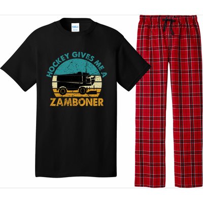 Hockey Gives Me A Zamboner Funny Hockey Retro Vintage Gift Pajama Set