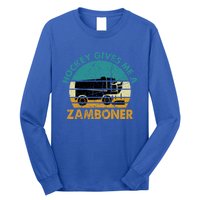 Hockey Gives Me A Zamboner Funny Hockey Retro Vintage Gift Long Sleeve Shirt