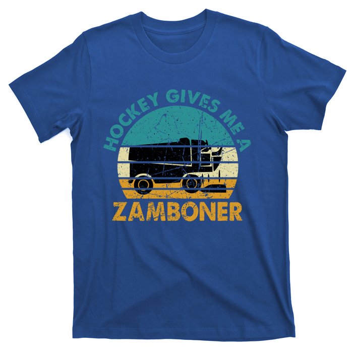 Hockey Gives Me A Zamboner Funny Hockey Retro Vintage Gift T-Shirt