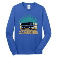 Hockey Gives Me A Zamboner Funny Hockey Retro Vintage Gift Tall Long Sleeve T-Shirt