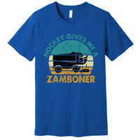 Hockey Gives Me A Zamboner Funny Hockey Retro Vintage Gift Premium T-Shirt