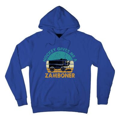 Hockey Gives Me A Zamboner Funny Hockey Retro Vintage Gift Tall Hoodie