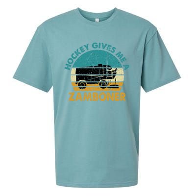 Hockey Gives Me A Zamboner Funny Hockey Retro Vintage Gift Sueded Cloud Jersey T-Shirt