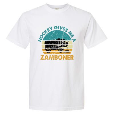 Hockey Gives Me A Zamboner Funny Hockey Retro Vintage Gift Garment-Dyed Heavyweight T-Shirt