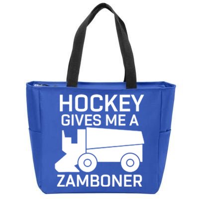 Hockey Gives Me A Zamboner Funny Hockey Gift Zip Tote Bag