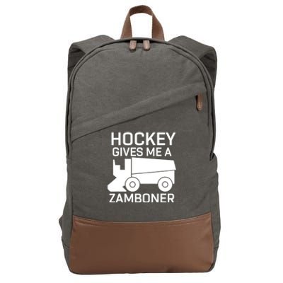 Hockey Gives Me A Zamboner Funny Hockey Gift Cotton Canvas Backpack