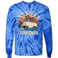 Hockey Gives Me A Zamboner Vintage Hockey Fan Tie-Dye Long Sleeve Shirt