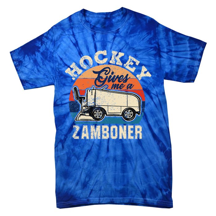 Hockey Gives Me A Zamboner Vintage Hockey Fan Tie-Dye T-Shirt