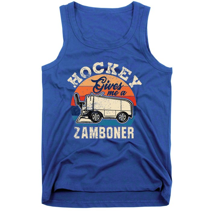 Hockey Gives Me A Zamboner Vintage Hockey Fan Tank Top