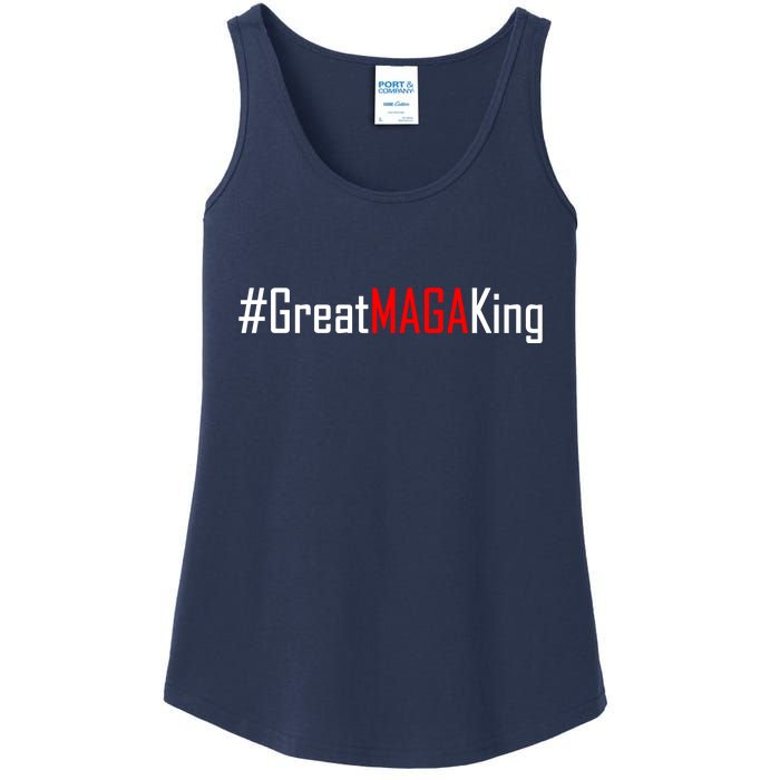 Hashtag Great MAGA King Trump 2024 Ladies Essential Tank