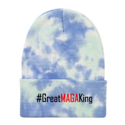 Hashtag Great MAGA King Trump 2024 Tie Dye 12in Knit Beanie