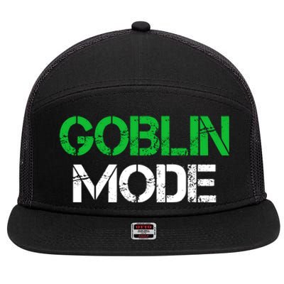 Halloween Goblin Mode Gaming Gamer Funny Gift 7 Panel Mesh Trucker Snapback Hat