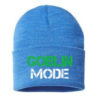 Halloween Goblin Mode Gaming Gamer Funny Gift Sustainable Knit Beanie