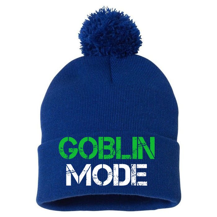 Halloween Goblin Mode Gaming Gamer Funny Gift Pom Pom 12in Knit Beanie