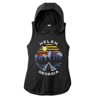 Helen Georgia Mountains Lake Ga Vacation Souvenir Ladies PosiCharge Tri-Blend Wicking Draft Hoodie Tank