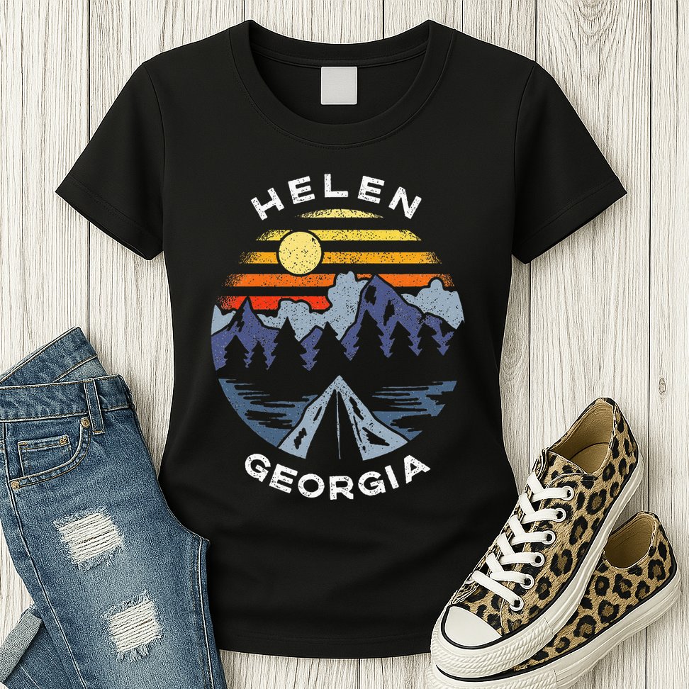 Helen Georgia Mountains Lake Ga Vacation Souvenir Womens T-Shirt