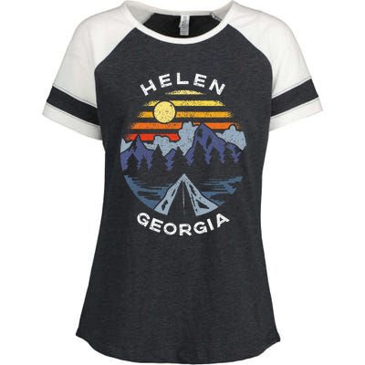 Helen Georgia Mountains Lake Ga Vacation Souvenir Enza Ladies Jersey Colorblock Tee