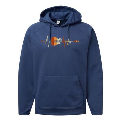 Heartbeat Guitar Meaningful Gift Performance Fleece Hoodie