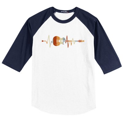 Heartbeat Guitar Meaningful Gift Baseball Sleeve Shirt