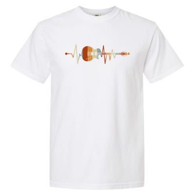 Heartbeat Guitar Meaningful Gift Garment-Dyed Heavyweight T-Shirt