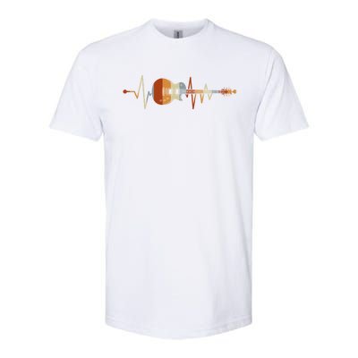 Heartbeat Guitar Meaningful Gift Softstyle CVC T-Shirt