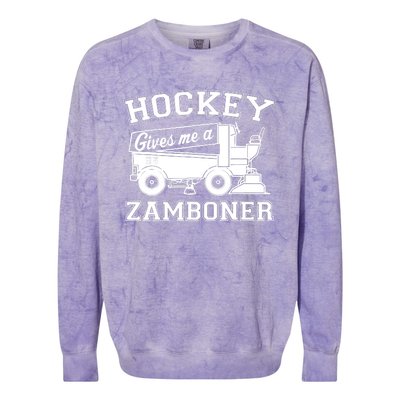 Hockey Gives Me A Zamboner Funny Hockey Fan Colorblast Crewneck Sweatshirt