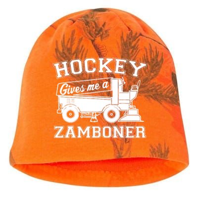 Hockey Gives Me A Zamboner Funny Hockey Fan Kati - Camo Knit Beanie