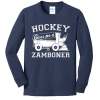 Hockey Gives Me A Zamboner Funny Hockey Fan Kids Long Sleeve Shirt