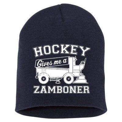 Hockey Gives Me A Zamboner Funny Hockey Fan Short Acrylic Beanie