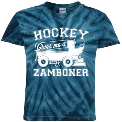 Hockey Gives Me A Zamboner Funny Hockey Fan Kids Tie-Dye T-Shirt