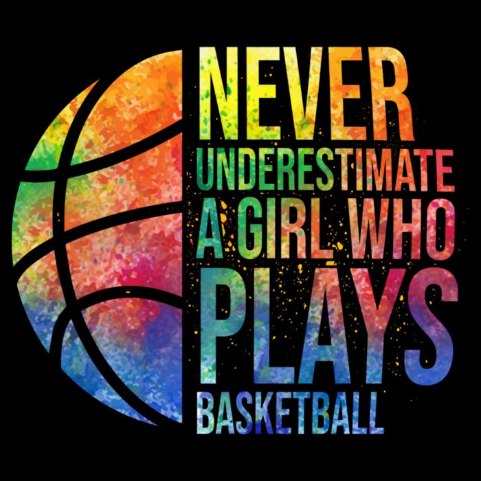 Hoops Girls Never Underestimate A Girl Who Plays Basketball Gift Flat Bill Trucker Hat