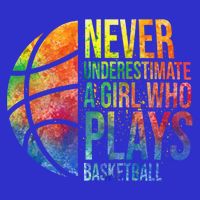 Hoops Girls Never Underestimate A Girl Who Plays Basketball Gift Button