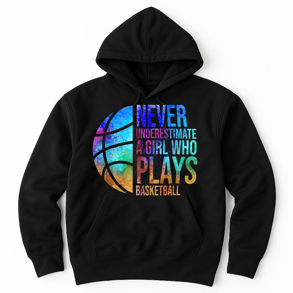 Hoops Girls Never Underestimate A Girl Who Plays Basketball. Hoodie