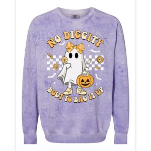 Halloween Ghost No Diggity Bout To Bag It Up Colorblast Crewneck Sweatshirt