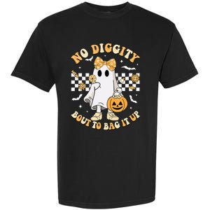 Halloween Ghost No Diggity Bout To Bag It Up Garment-Dyed Heavyweight T-Shirt