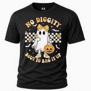 Halloween Ghost No Diggity Bout To Bag It Up Cooling Performance Crew T-Shirt