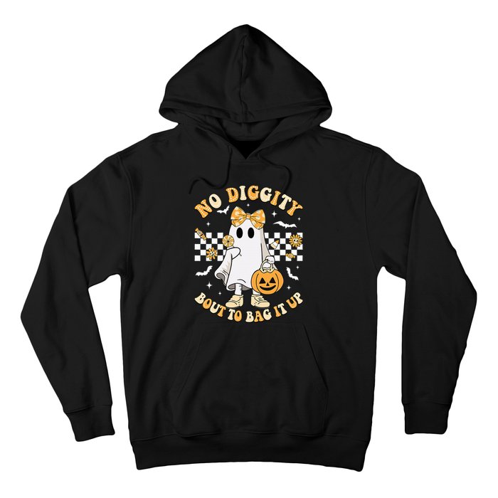 Halloween Ghost No Diggity Bout To Bag It Up Hoodie