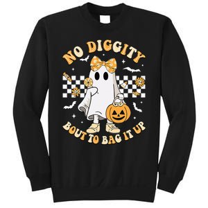 Halloween Ghost No Diggity Bout To Bag It Up Sweatshirt