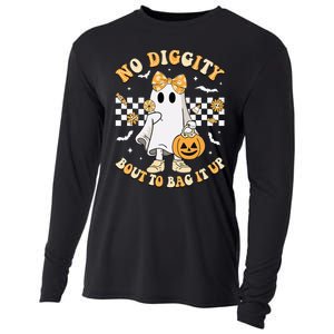 Halloween Ghost No Diggity Bout To Bag It Up Cooling Performance Long Sleeve Crew