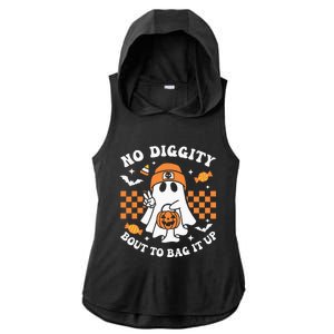 Halloween Ghost No Diggity Bout To Bag It Up Ladies PosiCharge Tri-Blend Wicking Draft Hoodie Tank